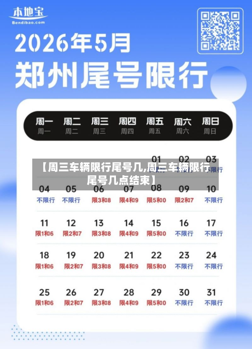 【周三车辆限行尾号几,周三车辆限行尾号几点结束】