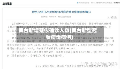凤台新增疑似确诊人数(凤台新型冠状病毒病例)