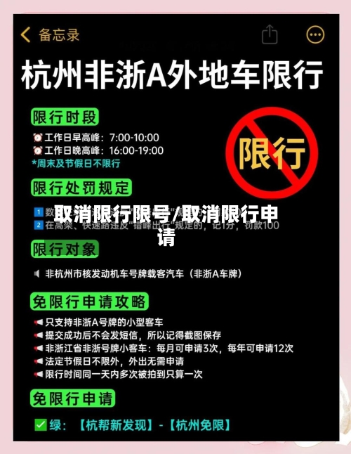 取消限行限号/取消限行申请