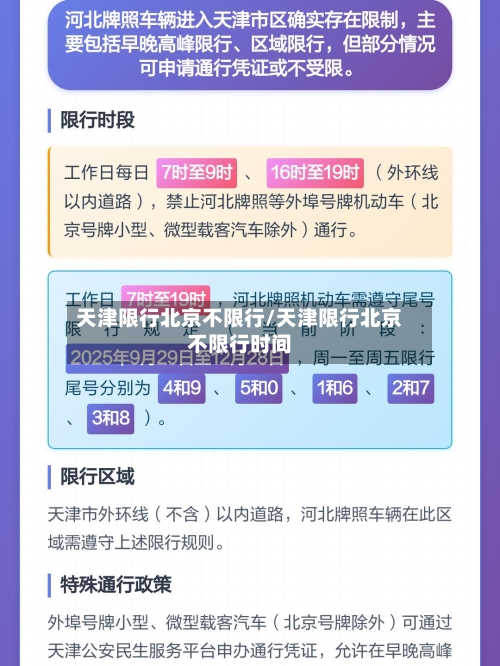 天津限行北京不限行/天津限行北京不限行时间