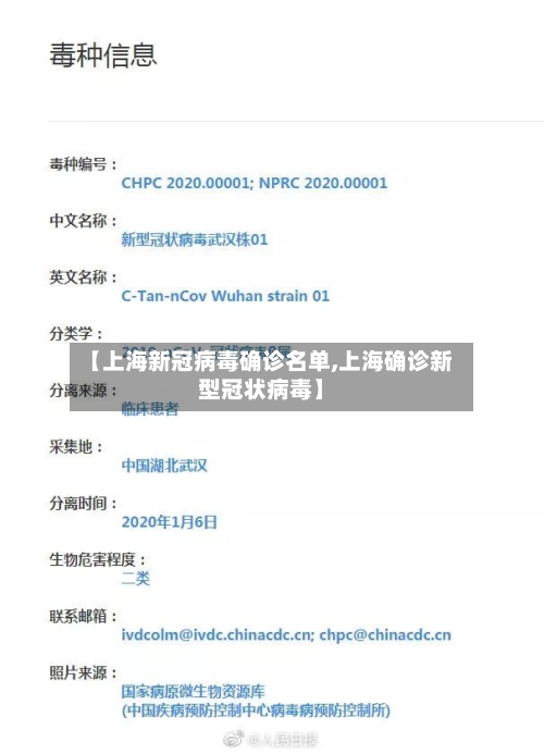【上海新冠病毒确诊名单,上海确诊新型冠状病毒】