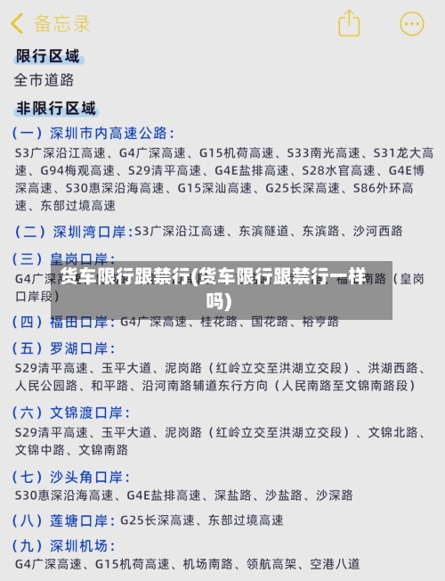 货车限行跟禁行(货车限行跟禁行一样吗)