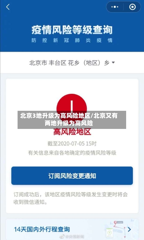 北京3地升级为高风险地区/北京又有两地升级为高风险