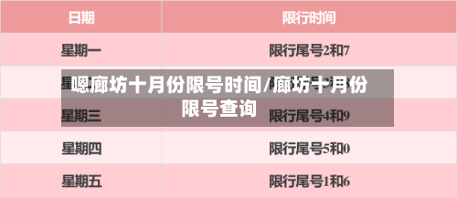 嗯廊坊十月份限号时间/廊坊十月份限号查询