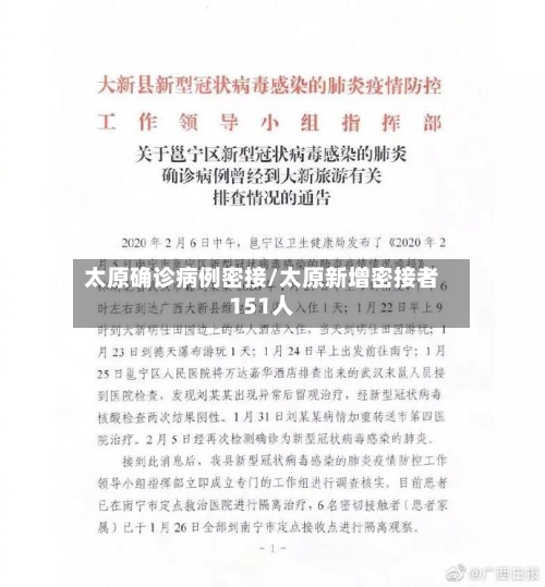 太原确诊病例密接/太原新增密接者151人