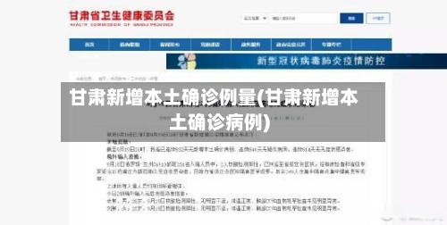 甘肃新增本土确诊例量(甘肃新增本土确诊病例)