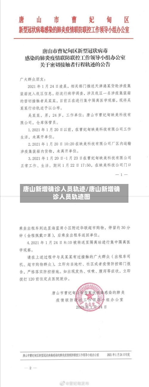 唐山新增确诊人员轨迹/唐山新增确诊人员轨迹图