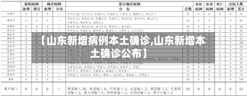 【山东新增病例本土确诊,山东新增本土确诊公布】