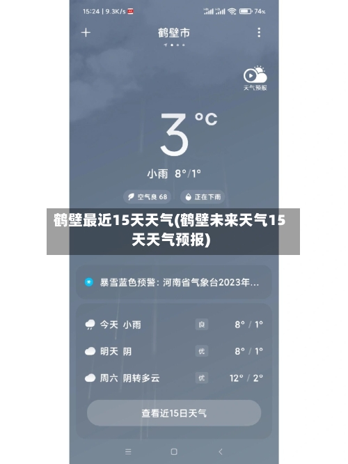 鹤壁最近15天天气(鹤壁未来天气15天天气预报)