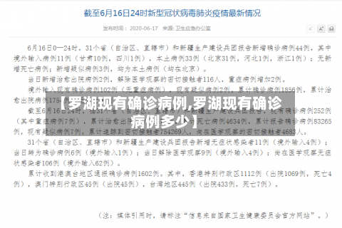 【罗湖现有确诊病例,罗湖现有确诊病例多少】