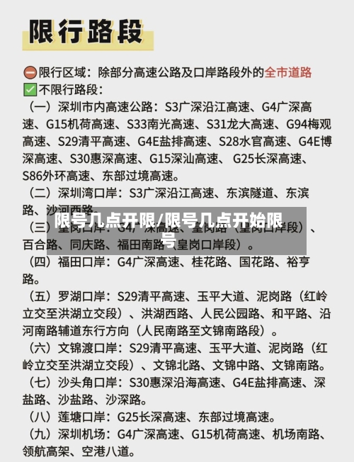 限号几点开限/限号几点开始限号