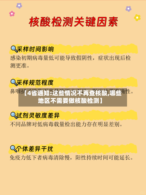 【4省通知:这些情况不再查核酸,哪些地区不需要做核酸检测】
