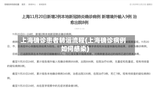 上海确诊患者转运流程(上海确诊病例如何感染)