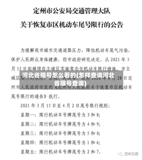 河北省限号怎么看的(怎样查询河北省限号查询)