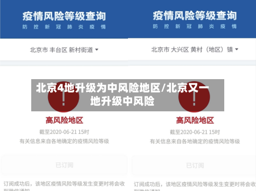 北京4地升级为中风险地区/北京又一地升级中风险