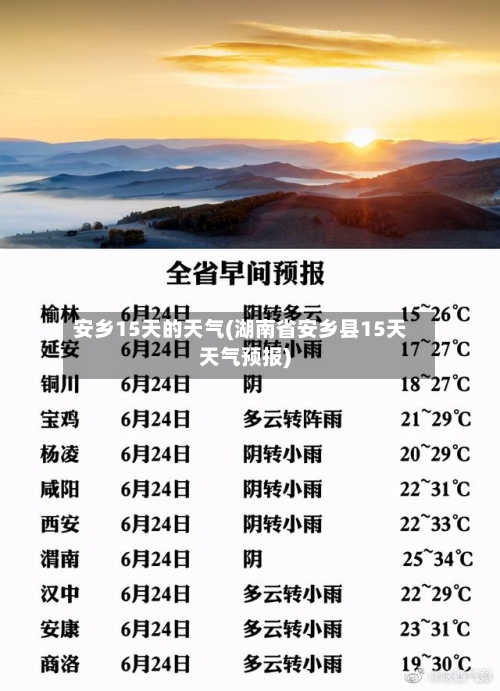 安乡15天的天气(湖南省安乡县15天天气预报)