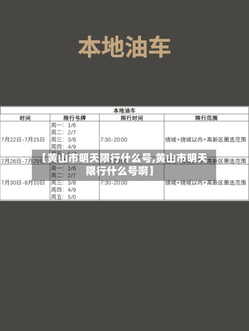 【黄山市明天限行什么号,黄山市明天限行什么号啊】