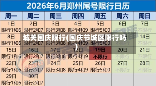 城关国庆限行(国庆节城区限行吗)
