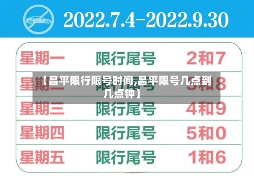 【昌平限行限号时间,昌平限号几点到几点钟】