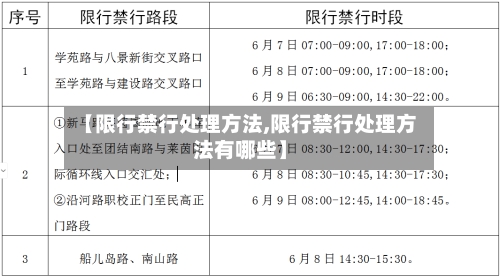 【限行禁行处理方法,限行禁行处理方法有哪些】