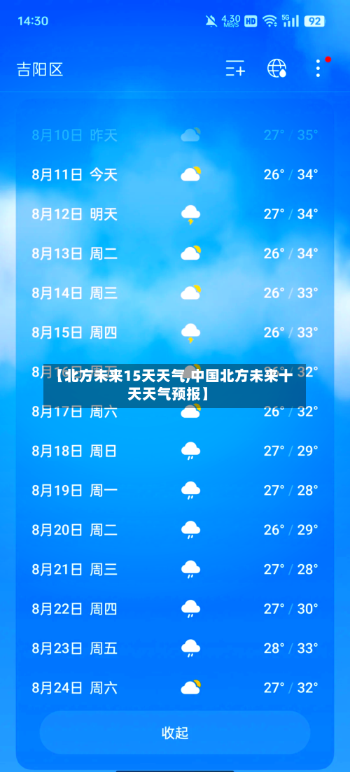 【北方未来15天天气,中国北方未来十天天气预报】