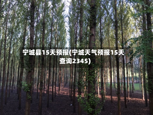 宁城县15天预报(宁城天气预报15天查询2345)