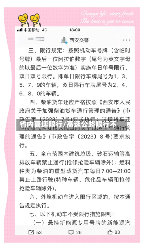 省内高速限行/高速公路限行不
