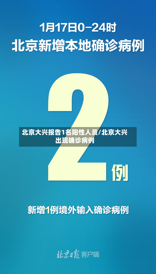 北京大兴报告1名阳性人员/北京大兴出现确诊病例