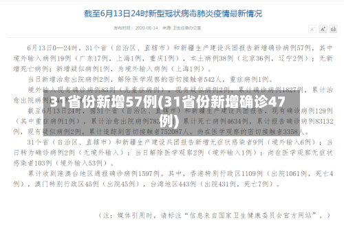 31省份新增57例(31省份新增确诊47例)