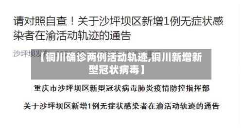 【铜川确诊两例活动轨迹,铜川新增新型冠状病毒】