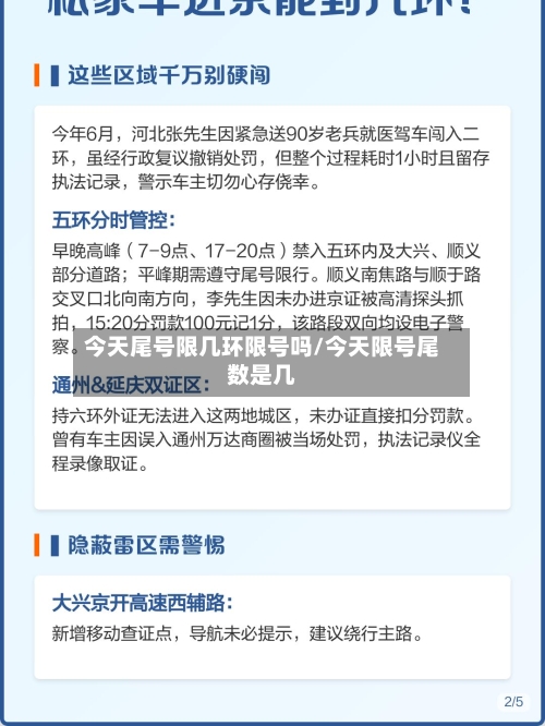 今天尾号限几环限号吗/今天限号尾数是几