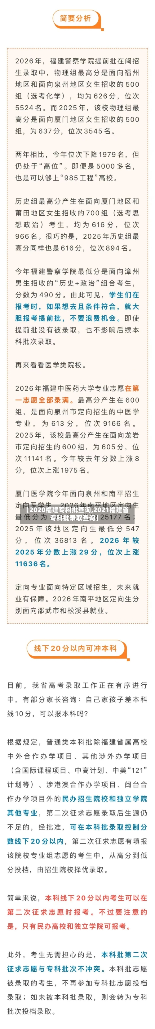 【2020福建专科批查询,2021福建省专科批录取查询】