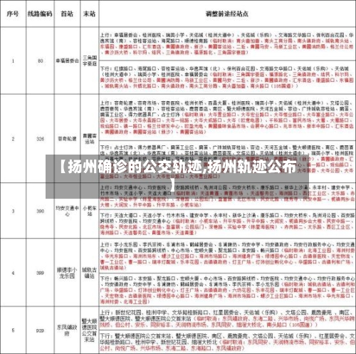 【扬州确诊的公交轨迹,扬州轨迹公布】
