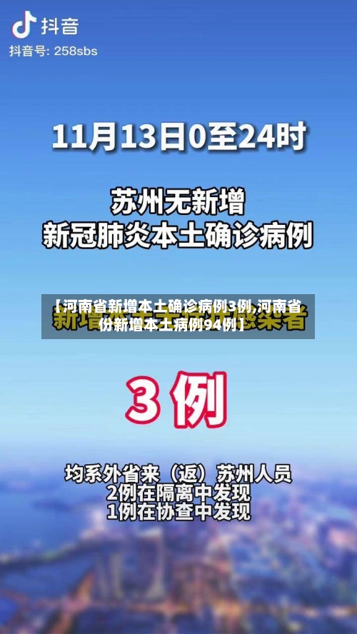 【河南省新增本土确诊病例3例,河南省份新增本土病例94例】