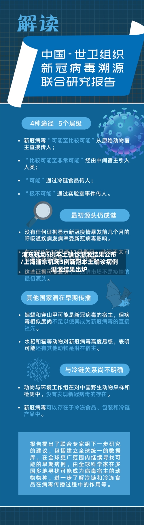 浦东机场5例本土确诊溯源结果公布/上海浦东机场5例新冠本土确诊病例溯源结果出炉