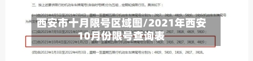 西安市十月限号区域图/2021年西安10月份限号查询表