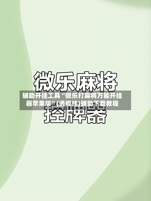 辅助开挂工具“微乐打麻将万能开挂器苹果版”(透视挂)辅助下载教程