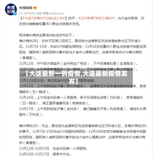 【大连最新一例疫情,大连最新疫情发布】