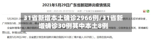 31省新增本土确诊2966例/31省新增确诊30例其中本土8例