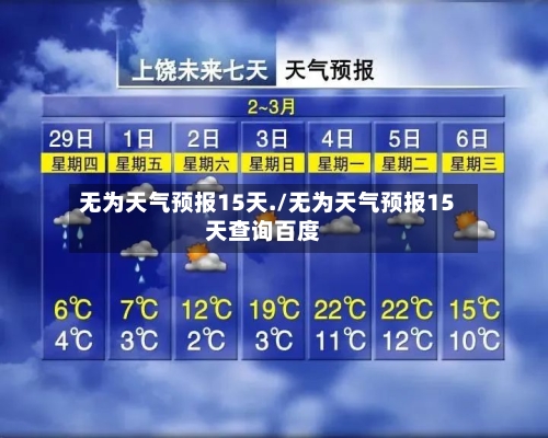 无为天气预报15天./无为天气预报15天查询百度