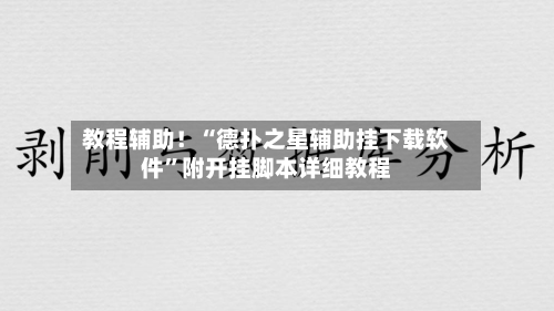 教程辅助！“德扑之星辅助挂下载软件”附开挂脚本详细教程