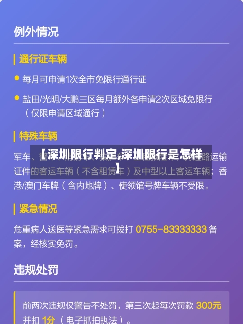 【深圳限行判定,深圳限行是怎样】