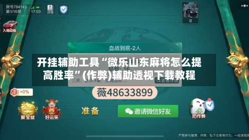 开挂辅助工具“微乐山东麻将怎么提高胜率”(作弊)辅助透视下载教程
