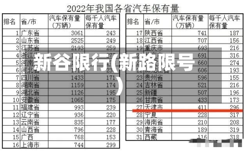 新谷限行(新路限号)