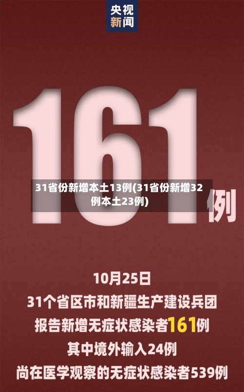 31省份新增本土13例(31省份新增32例本土23例)