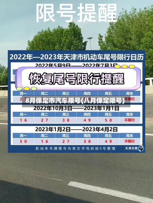 8月保定市汽车限号(八月保定限号)