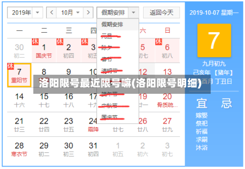 洛阳限号最近限号嘛(洛阳限号明细)