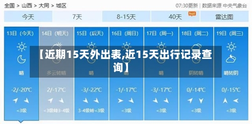 【近期15天外出表,近15天出行记录查询】