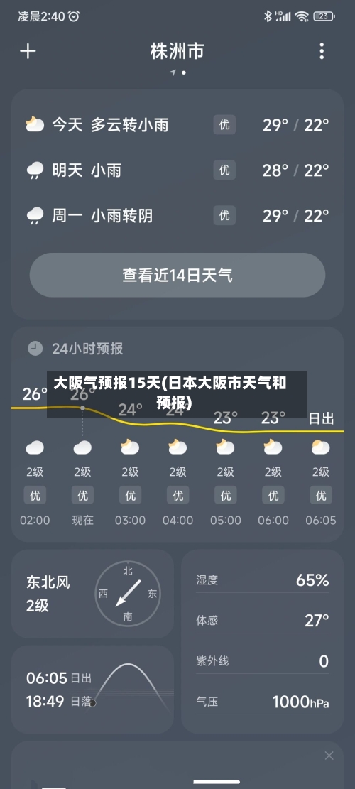 大阪气预报15天(日本大阪市天气和预报)