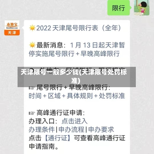 天津限号一般多少钱(天津限号处罚标准)